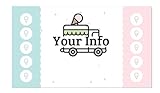 Customize YOUR COMPANY Ice Cream Truck Loyalty Punch Business Cards Personalized with your business info (500)