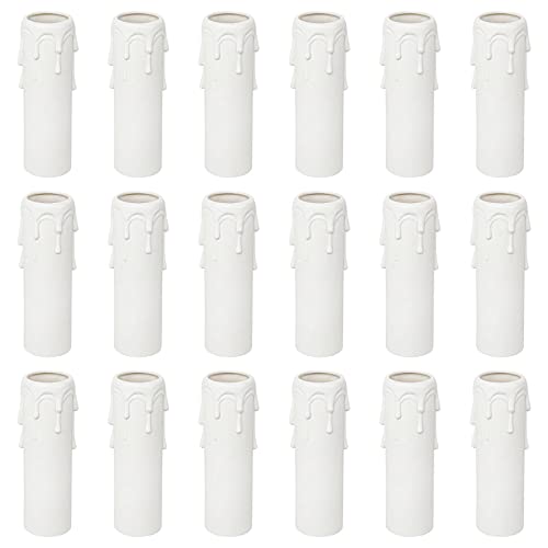Jubaopen 18PCS Tubos de Vela Plástico Vela Casquillo Vela Portalámparas Vela Casquillo Lámpara para Decoración Lámpara de Pared, Candelabro, Portalámparas, Navideña (10 cmx2,5 cm, Blanco)