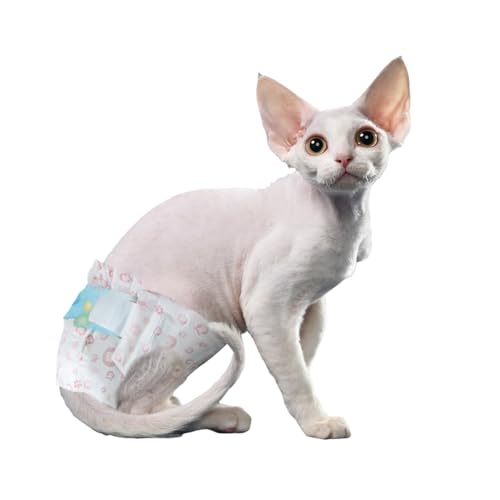 Image of Disposable Cat Diapers, 40 Count - Perfect for Both Male and Female Cats, for Elderly, (S) Incontinent, or Post-Surgery Cats and Dog - Leak-Proof, Super Absorbent & Hypoallergenic Pet Diapers