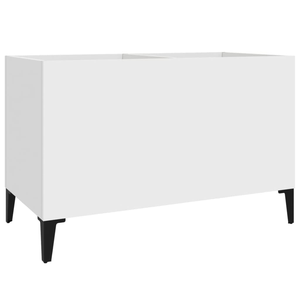 Armadio per dischi bianco, 74,5 x 38 x 48 cm, in legno – Classica scaffale in vinile con piedini in metallo, scaffale per dischi in vinile, stile retrò, per soggiorno, ufficio e studio