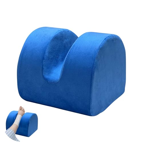 Coussin de pied en tissu bleu contre la fatigue assise au travail et en voiture