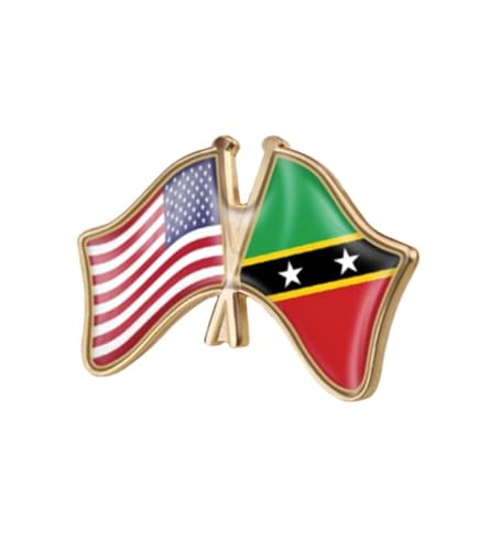 Image of World Most Countries Single Pin Brooch Badge United States USA America and Other Countries Cross Friendship Pin Badge for Men Women