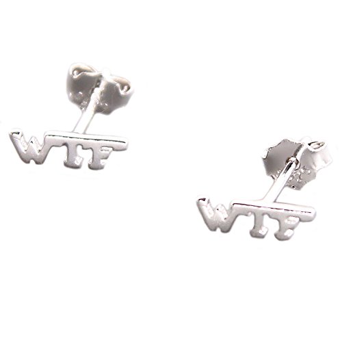 Argent sterling 925 : boucles d'oreilles à tige MOCHAMIK WTF durables et éclatantes