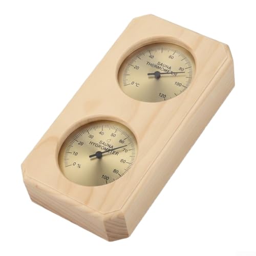 Termometro per sauna 2 in 1, termoigrometro per sauna in legno, termoigrometro doppio da parete ad alta precisione per sauna: temperatura e umidità di precisione (Celsius)