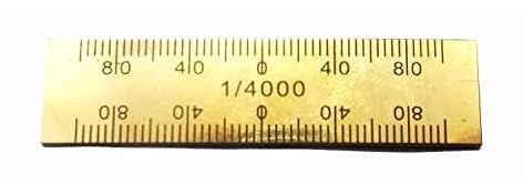 Triangle Brass Patwari Scale/Guniya Pocket Scale 2 Inch with 1/4000 Engraved Marking for Lekhpal & Survey Use (Pack of 2, Gold) 1