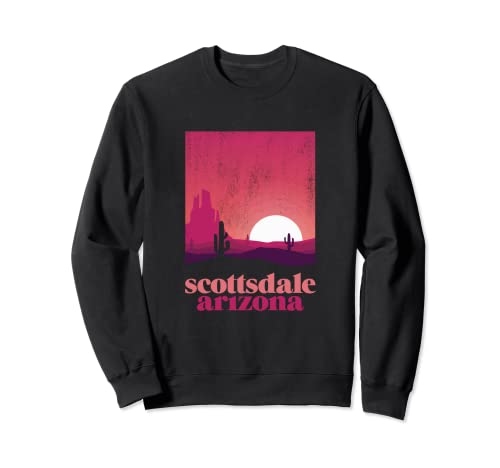 Scottsdale Arizona Desierto Ilustración Vintage Souvenir Sudadera