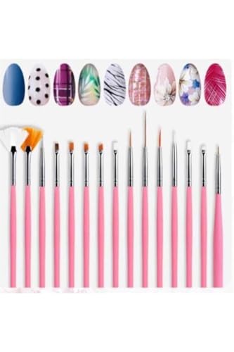 Nail Art tırnak süsleme fırça seti, 15'li