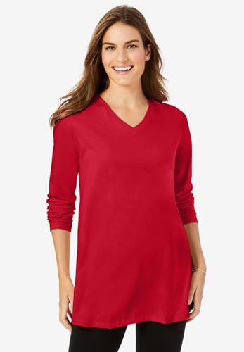 Woman Within Plus Size Perfect Long-Sleeve V-Neck Tunic4