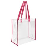 ビニールバッグ 透明 丈夫 な トート クリア バッグ スクエア 持ち運び 軽量 防水 手提げ ショルダーバッグ pvc 着替え収納 多用途 推し活 透明バッグ オタ活 プール 余興 イベント 旅行 W30×D15×H30cm 大容量