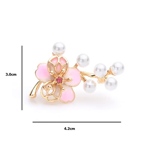 Broche perle de simulation et rose délicate, accessoire de mode pour dames - 2