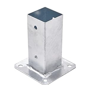 TRIBECCO® Opschroefhuls voor vierkante houten palen, thermisch verzinkt (60 x 60 mm) palen bodemhuls hekdrager huls…