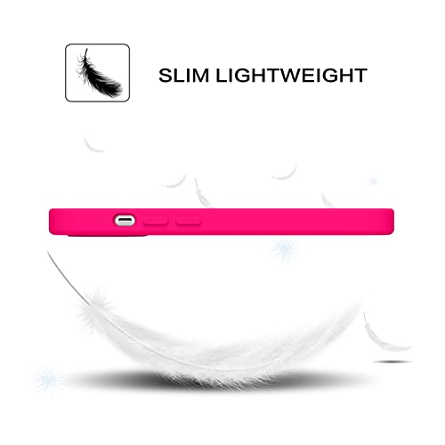 Bentoben For Iphone 14 Pro Max Case, Soft Silicone Gel Rubber Bumper Microfiber Lining Hard Back Shockproof Protective Phone Cover For Iphone 14 Pro Max 6.7", Hot Pink #TOP5