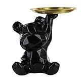 Structure en céramique. AltoBuy Vide-Poche Ourson en Origami Noir et Or Plateau en l\'air
