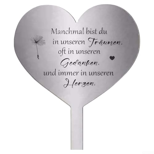 Decorazione per tomba a forma di cuore in acciaio inossidabile, progettata per resistere agli elementi esterni con caratteristiche resistenti alle intemperie e alla ruggine (A)