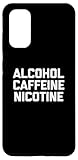 Galaxy S20 Alcohol, Caffeine, Nicotine T-Shirt funny saying sarcastic Case