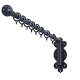 Strapazierfähige Gardinenstange mit Schwingarm und Kugel-Endstück für Metallgeschäfte, Fenster und Türen, 28 mm Durchmesser, Gardinenstange für Heimwerker, Heimdekoration