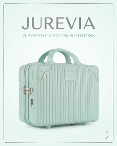 Image of Portable Hard Shell Cosmetic Bag Travel Case, Small Travel Hand Luggage with Elastic Band, Mini Abs Carrying Makeup Case Suitcase (B-Pista)