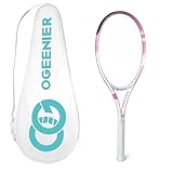 OGEENIER Tennis Racket 27 Zoll Tennisschläger Damen Herren Graphitrahmen Tennis Schläger für Erwachsene Anfänger und Freizeitschläger leichte,Griffstärke mit Tennistasche,1 Griffband (rosa)