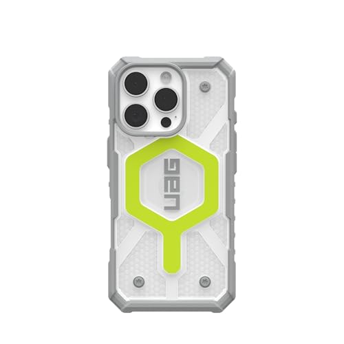 Image of Urban Armor Gear TPU UAG Pathfinder Clear Mag-Safe Compatible, Slim Fit Rugged Protective Case /Cover Designed For iPhone 16 Pro (6.3-Inch) (2024) (Military Drop Tested) -Active Neon