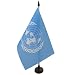 AZ FLAG United Nations Table Flag 5'' x 8'' - UNO Desk Flag 21 x 14 cm - Black Plastic Stick and Base