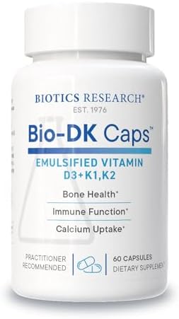 BIOTICS RESEARCH Bio-DK Caps™–Emulsified Vitamin D and K, Vitamin...