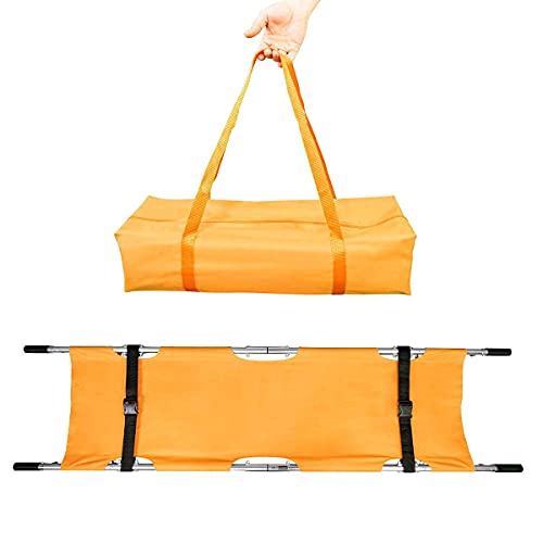 Line2Design Fold Stretcher With Handles Waterproof Aluminum Rescue Back Stretcher - Emergency Medical Portable Travel Size Patient Transport Stretcher Emt Backboard Medical Stretcher - Orange #TOP19