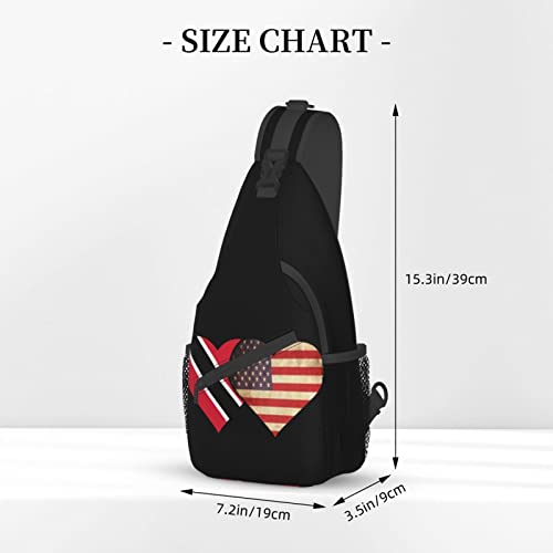 Mochila bandolera unisex con bandera Cuba y EE.UU. miniatura 4