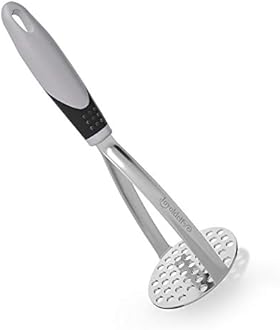 Joyoldelf Heavy Duty Potato Masher, Stainless Steel Integrated Masher Kitchen Tool & Food Masher/Potato Smasher with Non-slip Handle, Perfect for Bean, Vegetable, Fruits, Avocado, Meat