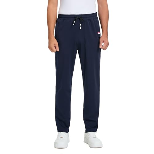 FGFD&OU Jogginghose Herren Sporthose Lang Baumwolle Freizeithose Trainingshose Männer Fitness Joggers Sport Hosen Sweatpants Laufhose Yogahose Sweathose (Marineblau, XL)