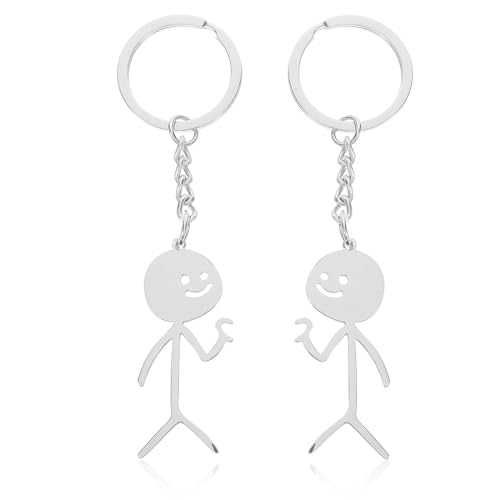 OQKAHIV 2pcs Llaveros con Figura Sonriente, llavero pareja, Ideal para Parejas, Corazón Regalos y Románticos para Novios y Enamorados, Idea de Regalo para chica en San Valentín o Aniversario de Pareja OQKAHIV 2pcs Llaveros con Figura Sonriente, llavero pareja, Ideal para Parejas, Corazón Regalos y Románticos para Novios y Enamorados, Idea de Regalo para chica en San Valentín o Aniversario de Pareja