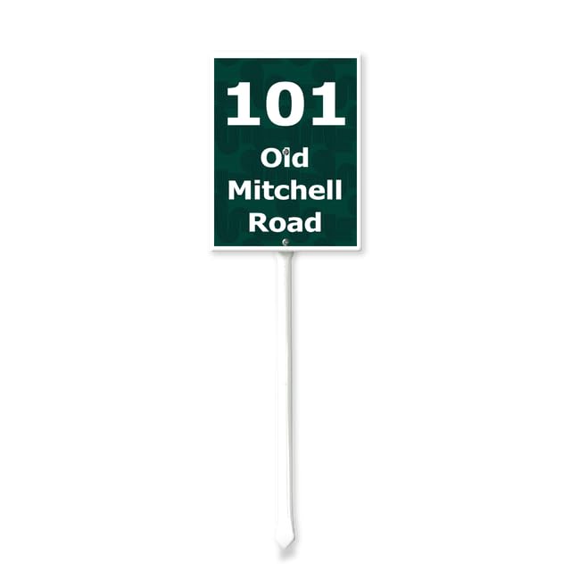 Horienteeon Custom House Address Yard Sign with Stake (Elliptic Background), Customizable Address Sign, Custom Metal Sign, Sturdy Aluminum Sign Rust Free for Outdoor Use 20cm×30cm
