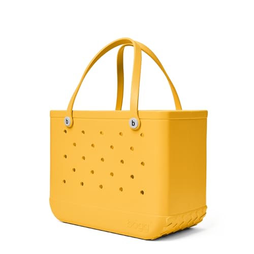 Image of BOGG BAG - Original, Extra Large Tote Bag - Yellow-there - 19in L x 9in W x 14in H - Lightweight, Washable, Durable - All Purpose EVA - for Beach, Pool, Boat, Work, Sports