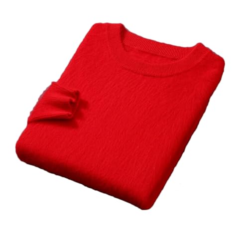 Men's Mink Sweater Round Neck Pullover Loose Fit Autumn Winter Knitted Warm Casual Sweaters