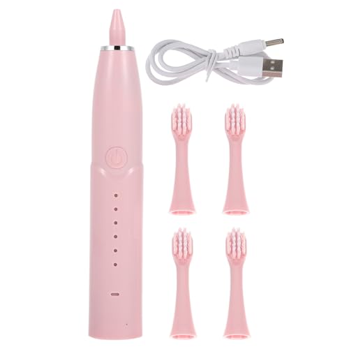MALUGOGO Cepillo de dientes eléctrico recargable con función de limpieza profunda automática, cepillo de dientes rosa portátil hecho de ABS y microfibra, adecuado para uso doméstico