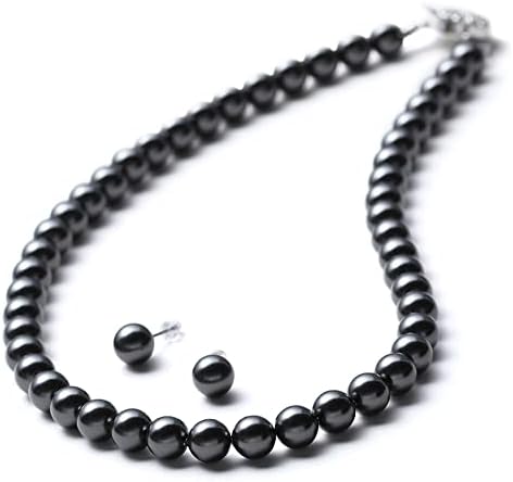 （18:30時点） [VOTRE COUTURE] パール ネックレス 高級国産 グランプレミアム 真珠 冠婚葬祭用 8mm 45cm グレー ピアス ブランド10年保証