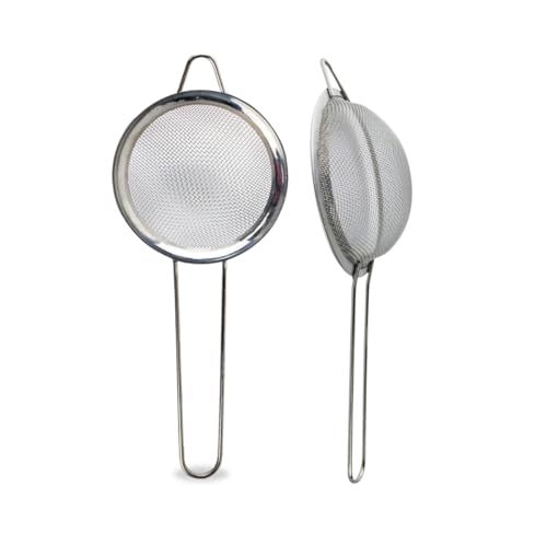 Kit 3 Peneiras Coar Polvilhar Aço Inox Cozinha Medidas P M G