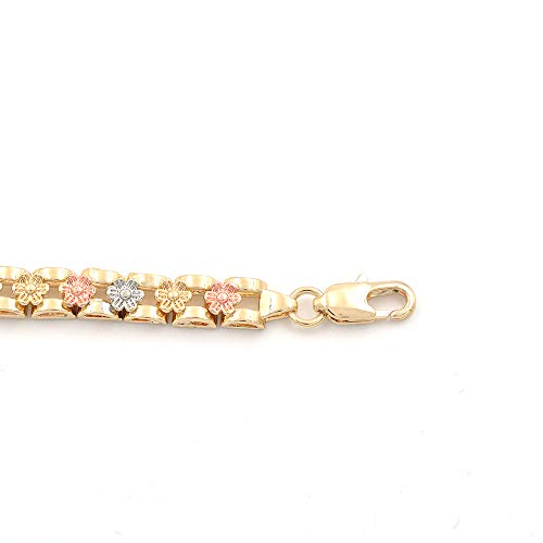 Giffor Jewelry Joyas Tri Color 14K Gold Filled Guadalupe Virgin Mary Bracelets For Women Bangles Girls Pulsera De La Virgen De Guadalupe.chapa De Oro.oro Laminado. #TOP3