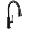 Delta Finnridge Matte Black Kitchen Faucet with Pull Down Sprayer, High Pressure ProClean Spray Modern Single Hole Kitchen Sink Faucet, Matte Black 19730LF-BL
