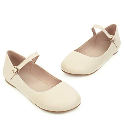 Caradise Womens Round Toe Mary Jane Ballet Flat Ankle Strap Dress Pumps2