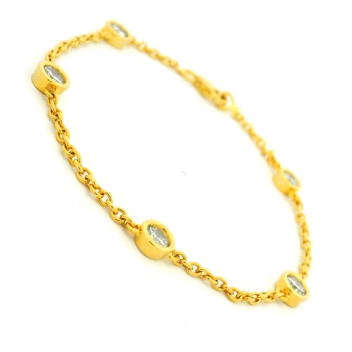 Image of 925 Sterling Silver Adjustable Bracelet for Women | Radiant Solitaire, Evil Eye & Charm Design | Elegant Stylish Fine Jewellery Gift for Girls & Ladies