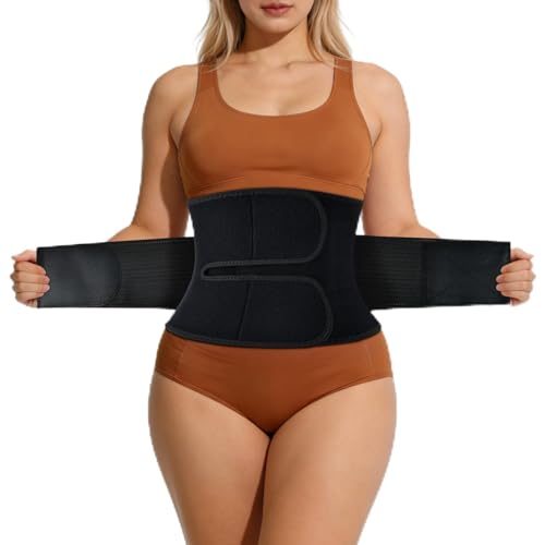 Lisacool Sweat Band Waist Trainer for Women Adjustable Body-Shaping Black