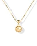 PAVOI 14K Yellow Gold Plated Cute Cubic Zirconia Pendant Necklaces with Charms Set, Hypoallergenic Adjustable Chain Dainty Gold Charm Necklace for Women, Trendy Sports Basketball Pendant Gift