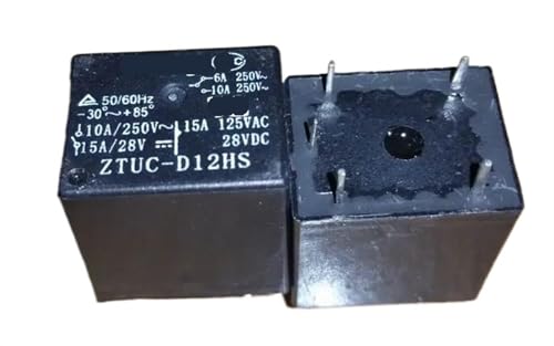 Relé 5 pines ZTUC-D12HS de 12V para reparar fallos eléctricos en sistemas del coche