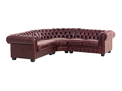 Woodkings® Chesterfield Ecksofa Echtleder antik rot Couch Vintage Ledersofa Designsofa Federkern Unikat Herrenzimmer Büromöbel englisches Stilsofa Clubsofa Leder Woodkings® Chesterfield Ecksofa Echtleder antik rot Couch Vintage Ledersofa Designsofa Federkern Unikat Herrenzimmer Büromöbel englisches Stilsofa Clubsofa Leder