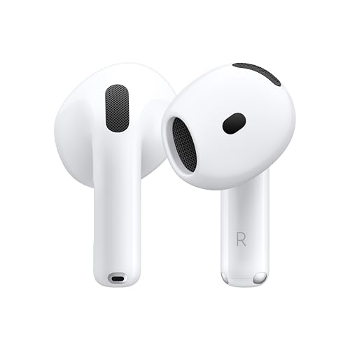 Apple AirPods 4 Kablosuz Kulaklık, Bluetooth Kulaklık, Kişiselleştirilmiş Uzamsal Ses, Tere ve Suya Dayanıklı Tasarım, USB-C Şarj Kutusu, H2 Çip, 30 Saate Kadar Pil Ömrü, iPhone’la Zahmetsiz Kurulum