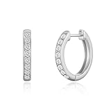 Philip Jones Silver Plated Hoop Earrings Created with Zircondia® Crystals