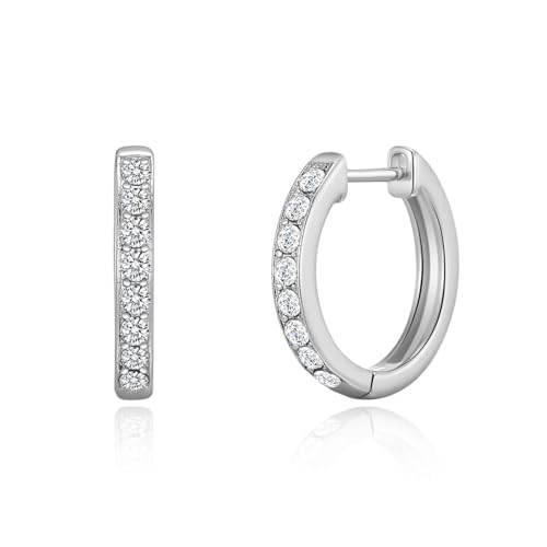 Philip Jones Silver Plated Hoop Earrings Created with Zircondia® Crystals