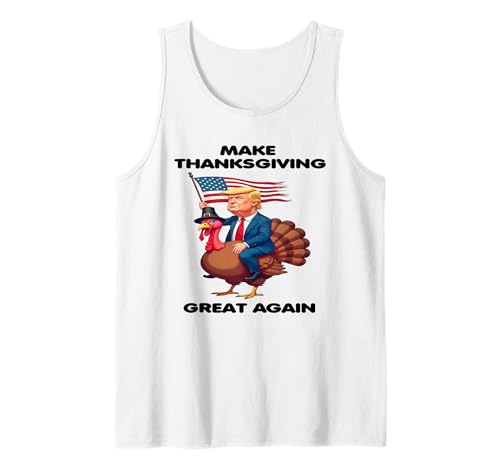 Haz que el Día de Acción de Gracias vuelva a ser grande - Trump Riding A Turkey USA Camiseta sin Mangas