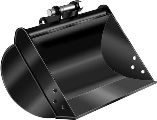 Upgraded Mini Excavator Bucket Attachments 20in Flat Tooth Backhoe Bucket Plain Bucket Attachment for Leveling Slopes Dredging Material Handling Compatible with 0.8-1.8 Ton Mini Excavators