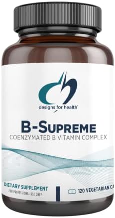 Designs for Health Vitamin B Supreme - Vitamin B Complex for Mood + Energy Support - Bioactive Methyl Folate, Methyl B12, Niacinamide + Thiamine B1 Supplement (120 Vegan Capsules)